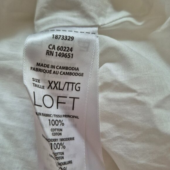 NWOT Loft White Eyelet Sleeveless Top Size XXL - Picture 9 of 11